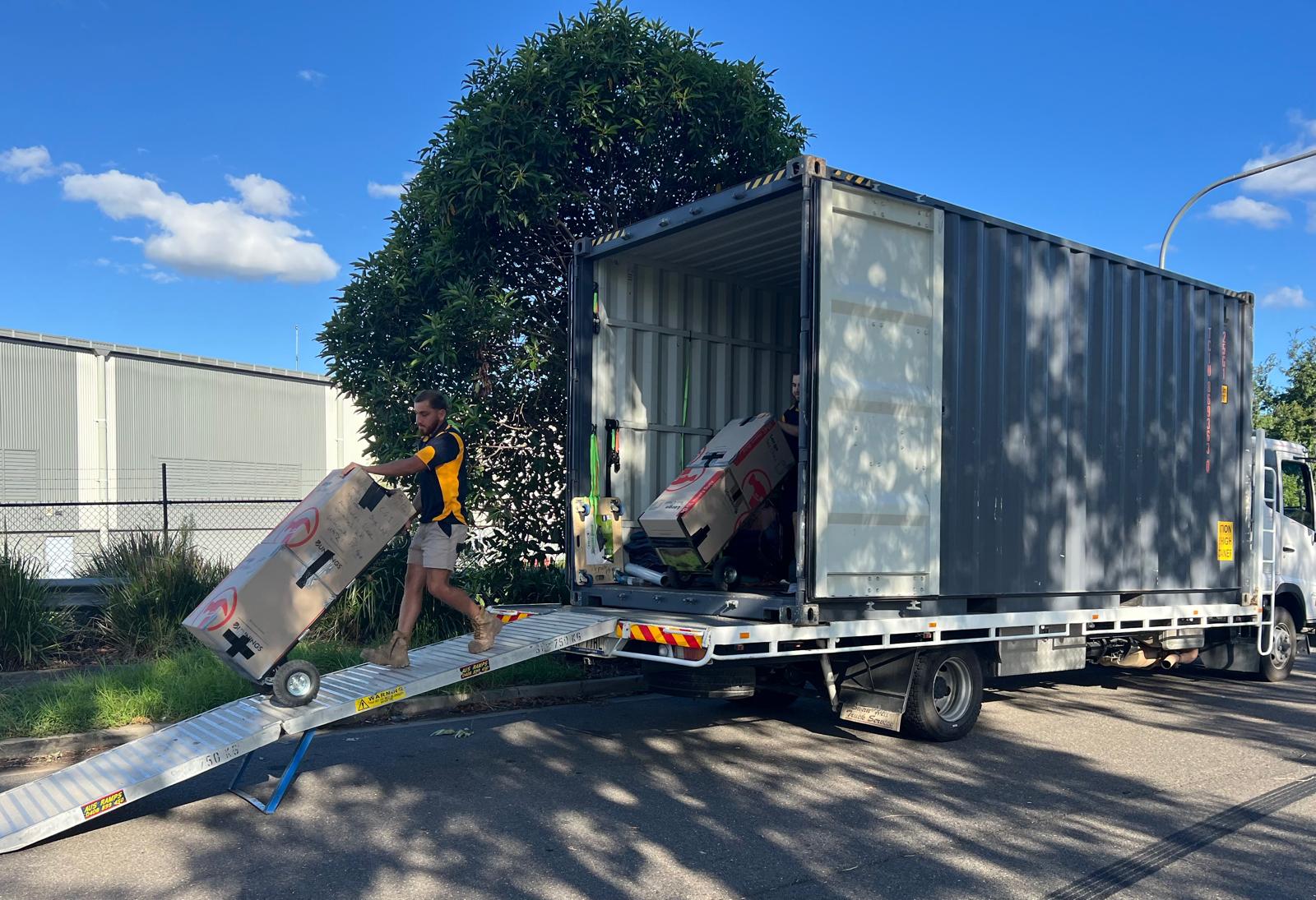Portable storage unit delivered by Mates Group Removals